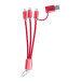 Rashort rood  sleutelhanger met USB-oplaadkabel 