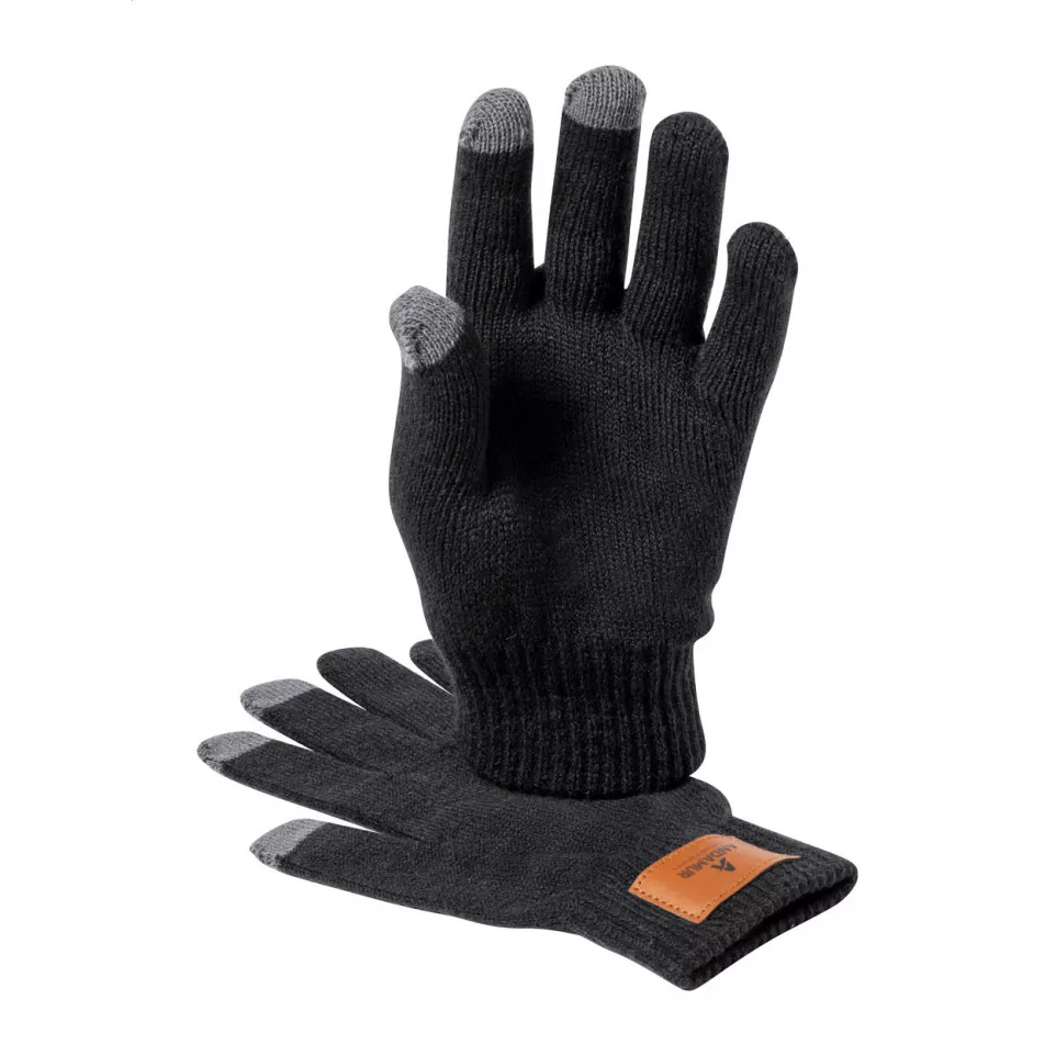 Pashen noir  Set bonnet et gants 