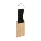 Stropp natural black bamboo keyring, rectangle 