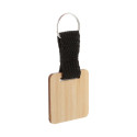 Stropp natural black bamboo keyring, square 