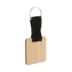 Stropp natural black bamboo keyring, square 