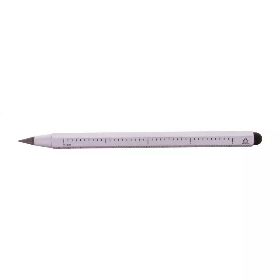 Ruloid silver  inkless pen with ruler 