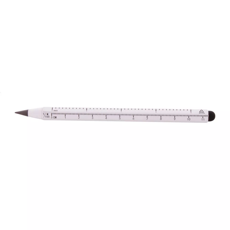 Ruloid silver  inkless pen with ruler 