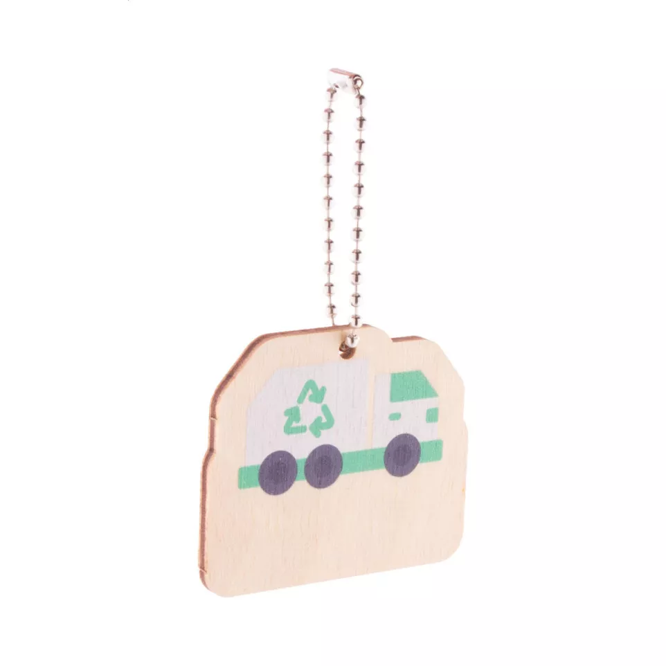 EcoRing natural  keyring, garbage truck 