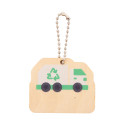 EcoRing natural  keyring, garbage truck 