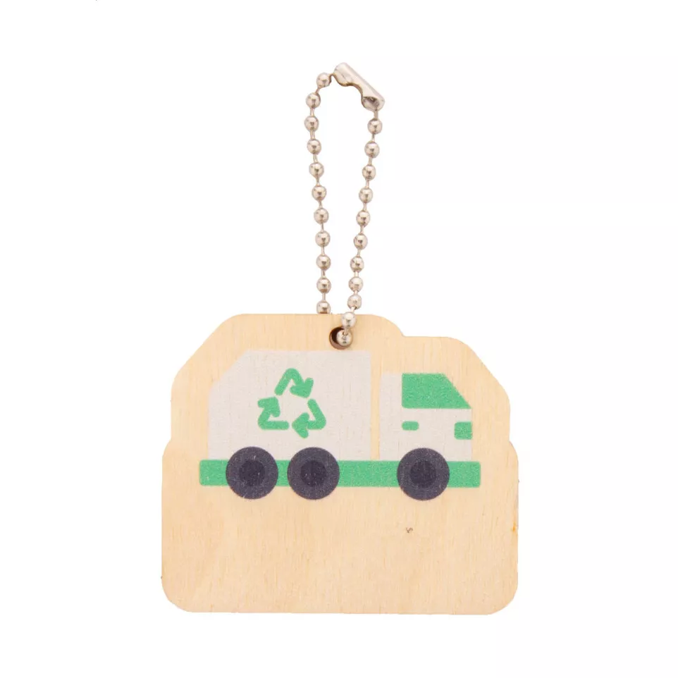 EcoRing natural  keyring, garbage truck 
