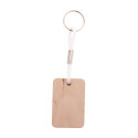 Woody Plus D white natural custom keyring 