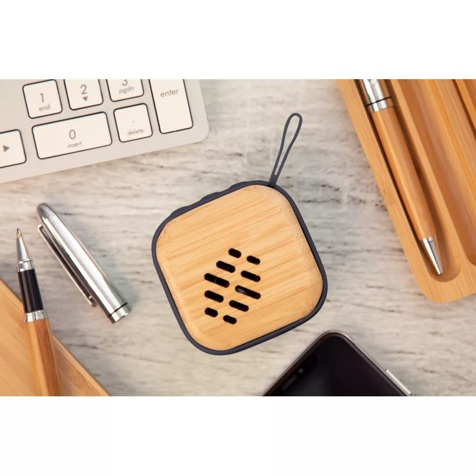 Lombo black natural wireless speaker 