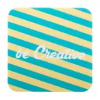 CreaFelt Drink white  RPET felt coaster, square 