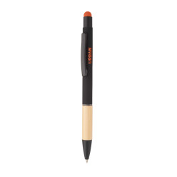 Boorly orange black touch ballpoint pen 