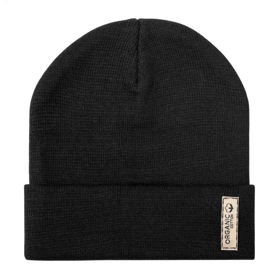 Bloony black  organic cotton winter hat 