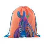 CreaDraw Kids RPET blue white custom drawstring bag for kids 