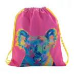 CreaDraw Kids geel wit custom made gemaakte tas met trekkoordsluiting voor kinderen 