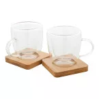 Mocaboo transparant natuurlijk glazen espresso kopjes set 