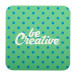 CreaPint white  paper coaster, square 