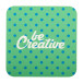 CreaPint white  paper coaster, square 
