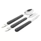 Platoon black  camping cutlery set 