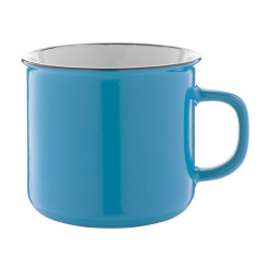 Woodstock light blue white vintage mug 