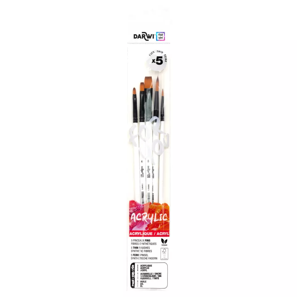 DFY Set of 5 thin brushes-/ Pc.