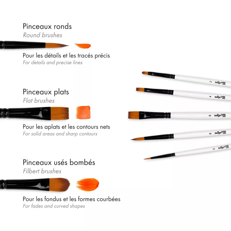 DFY Set of 5 thin brushes-/ Pc.
