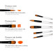 DFY Set of 5 medium brushes-/ Pc.
