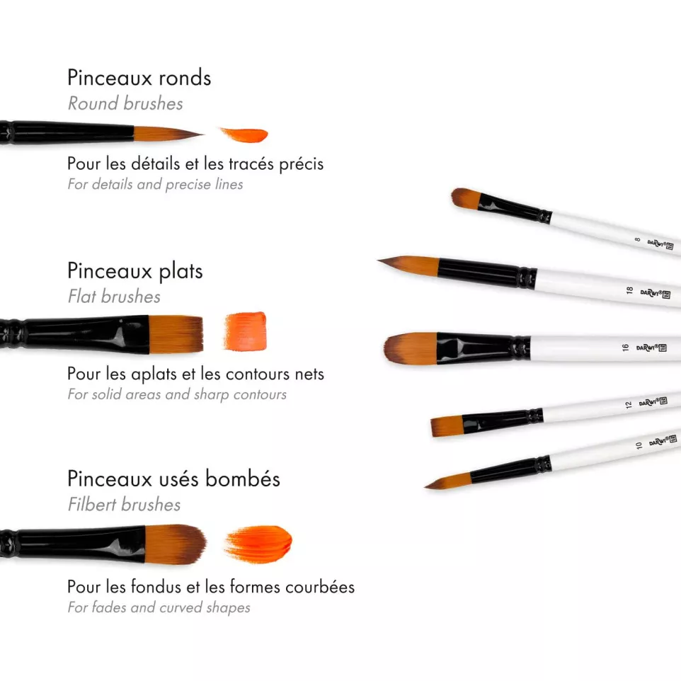 DFY Set 5 medium penselen-/ St.