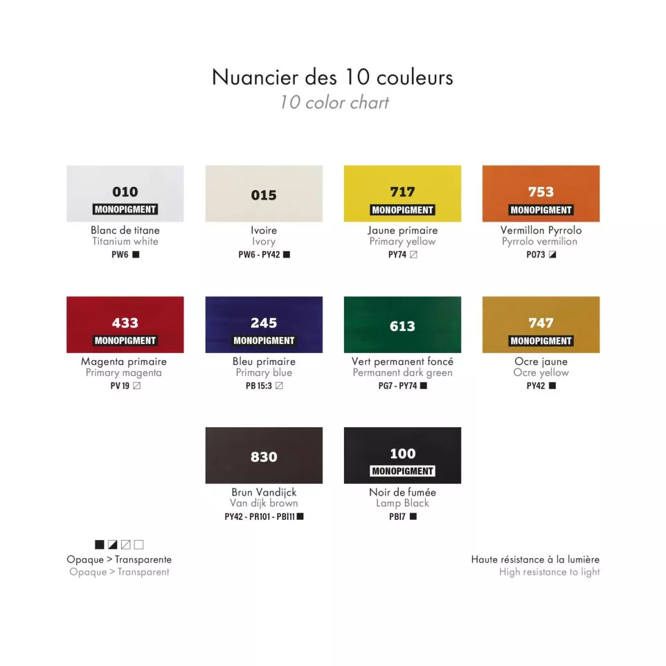 DFY Set of acrylic - 10 x 20ml-/ Pc.