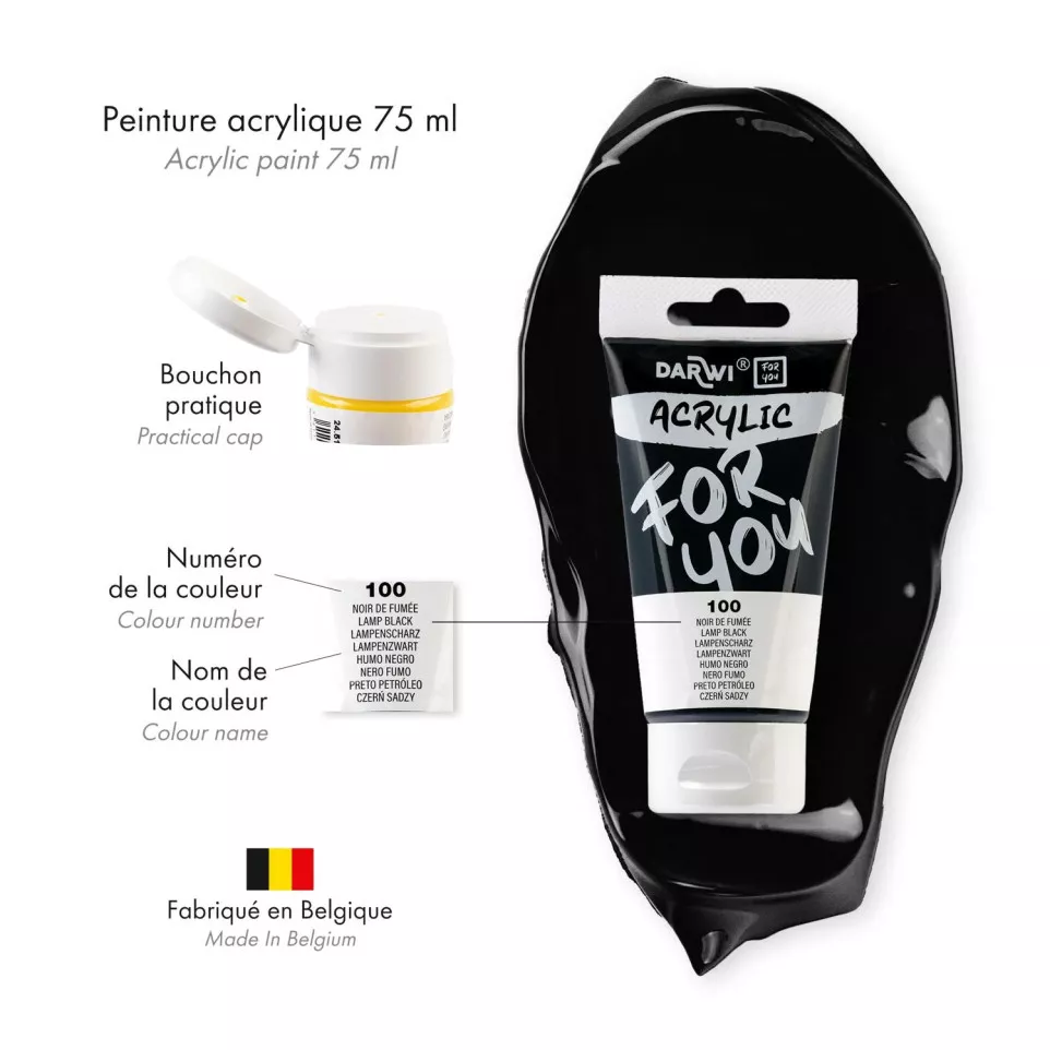 DFY Acryl rookzwart 75ml-/ St.