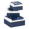 Cyanotype Square Boxes Set of 3/ Pc.