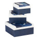Cyanotype Square Boxes Set of 3/ Pc.