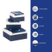 Cyanotype Square Boxes Set of 3/ Pc.