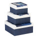 Cyanotype Square Boxes Set of 3/ Pc.
