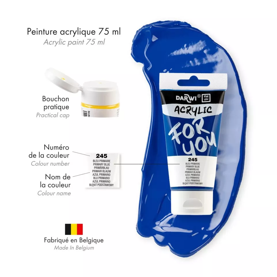 DFY Acryl primair blauw 75ml-/ St.