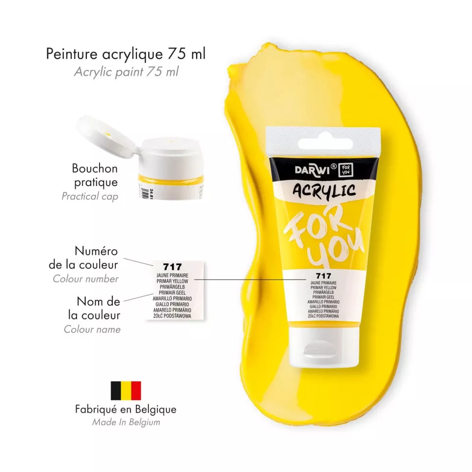 DFY Acrylic Primary Yellow 75ml-/ Pc.