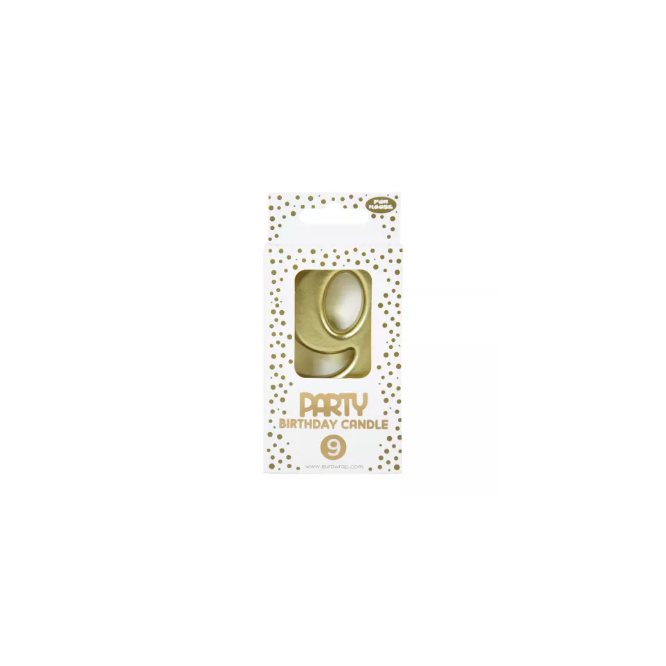 Kaars goud, cijfer 9-/ St.