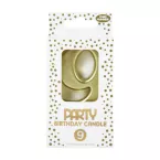 Clairefontaine Number 9 Birthday Candle Gold/ Pc.