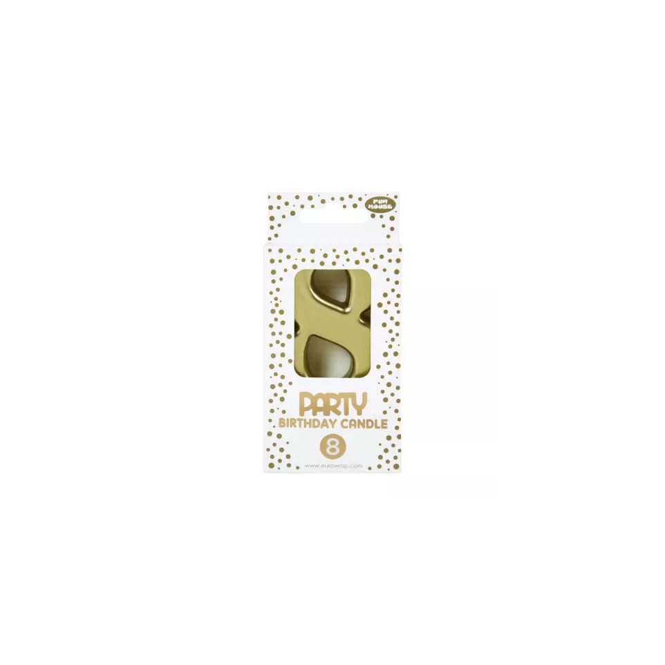 Kaars goud, cijfer 8-/ St.