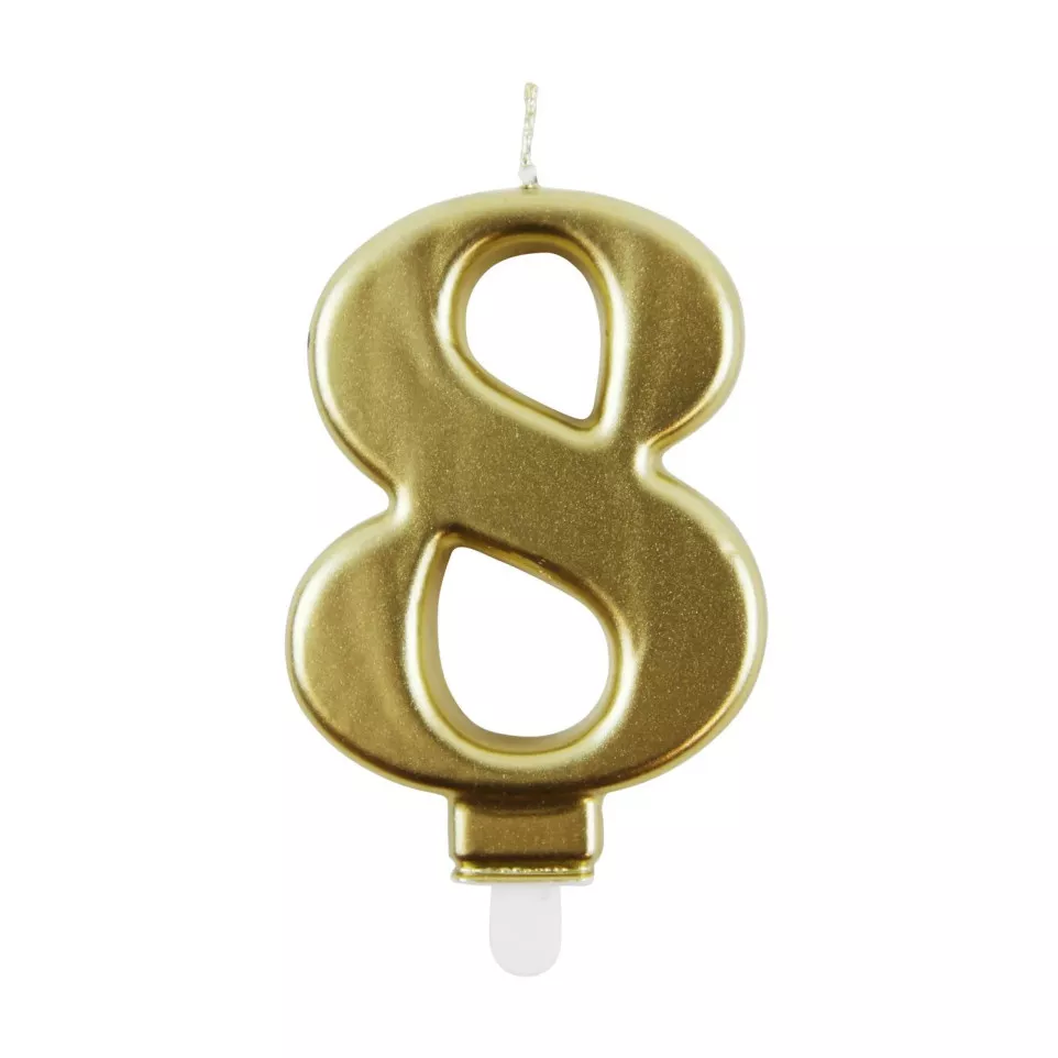 Kaars goud, cijfer 8-/ St.