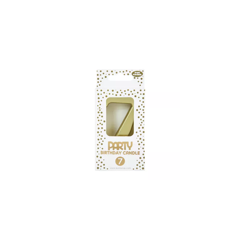 Bougie chiffre Or, 7-/ Pce