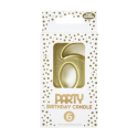 Clairefontaine Number 6 Birthday Candle Gold/ Pc.