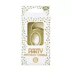 Clairefontaine Number 6 Birthday Candle Gold/ Pc.