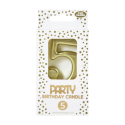 Clairefontaine Number 5 Birthday Candle Gold/ Pc.