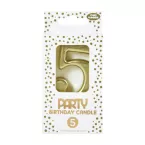 Bougie chiffre Or, 5-/ Pce