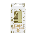 Clairefontaine Number 4 Birthday Candle Gold/ Pc.