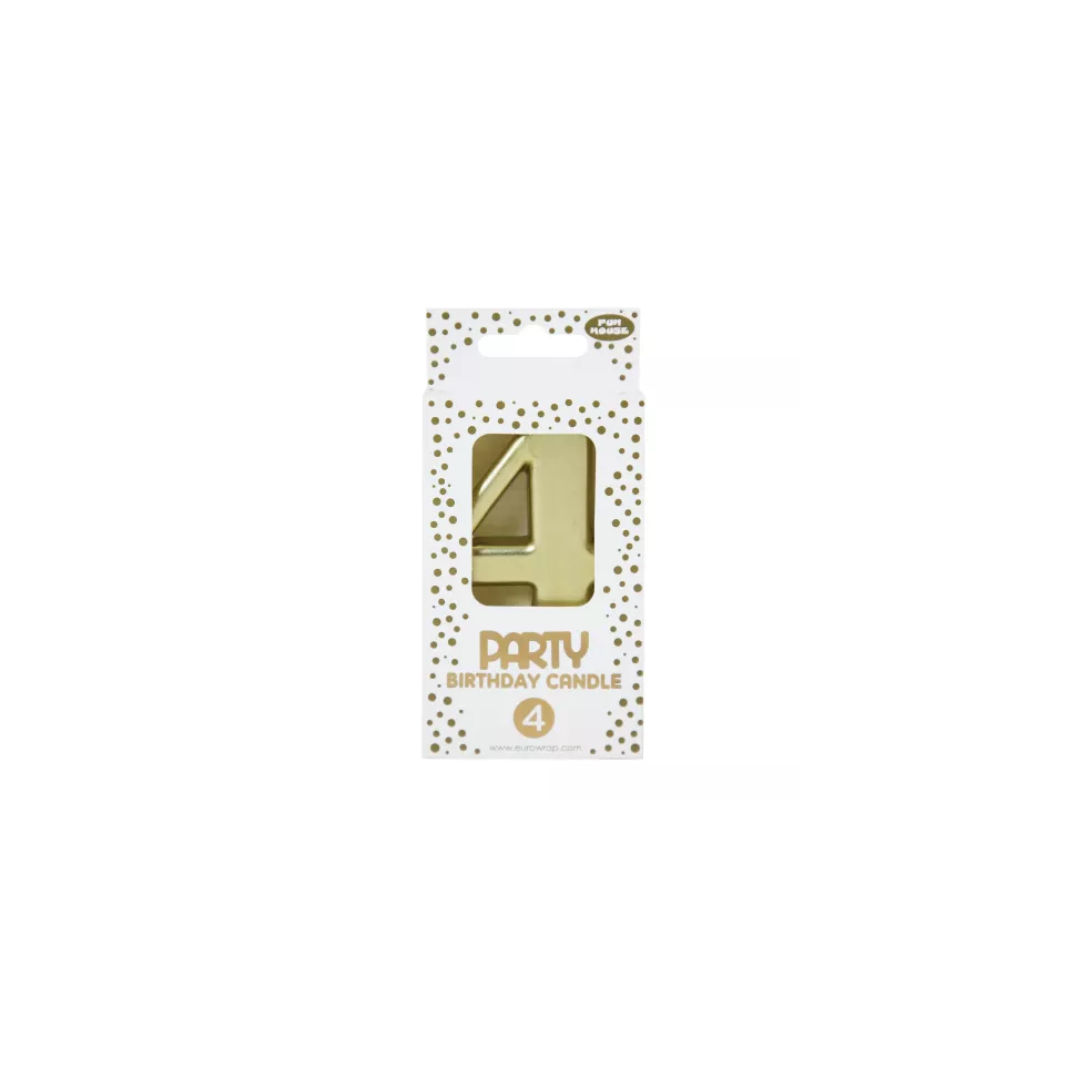 Kaars goud, cijfer 4-/ St.