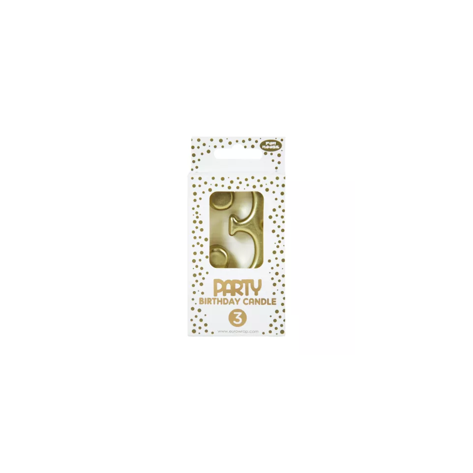 Kaars goud, cijfer 3-/ St.