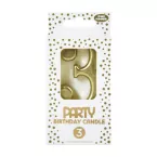 Clairefontaine Number 3 Birthday Candle Gold/ Pc.