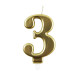 Clairefontaine Number 3 Birthday Candle Gold/ Pc.
