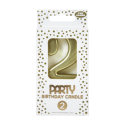 Kaars goud, cijfer 2-/ St.