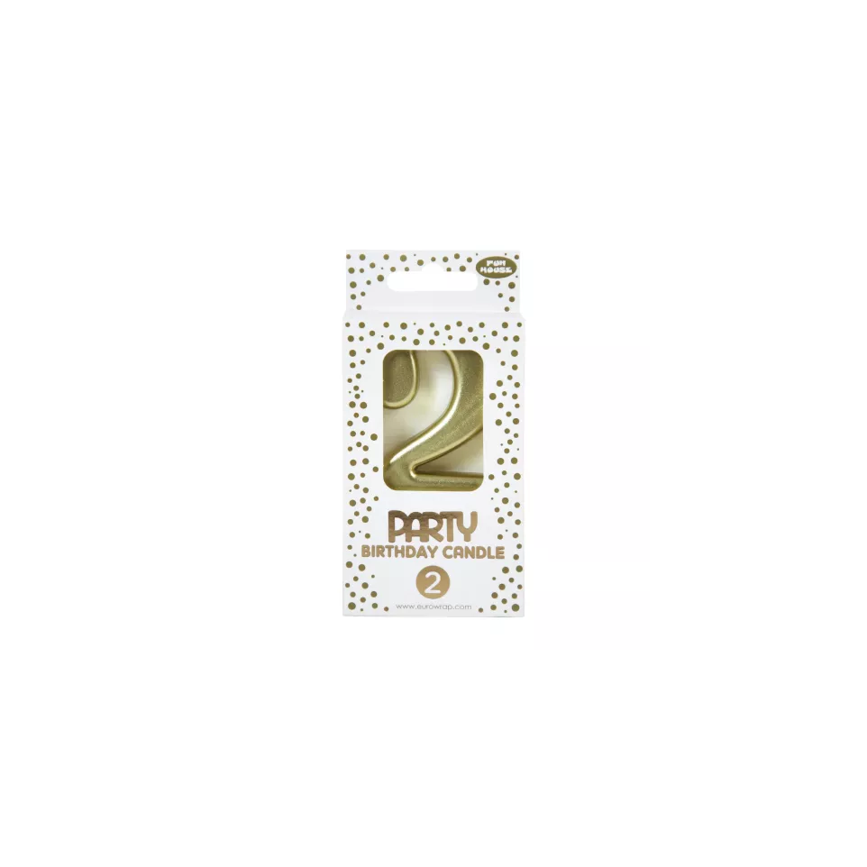 Kaars goud, cijfer 2-/ St.